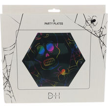 Engangstallerken Hexagon Dødningehoved 8-pak