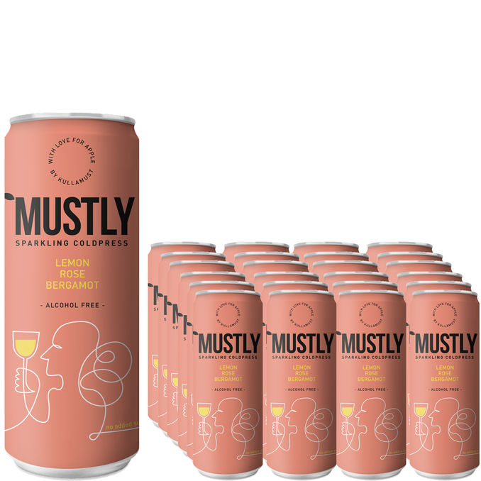 Läs mer om Mustly Mousserande Äppelmust Lemon Rose 24-pack