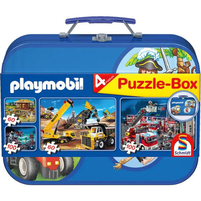 Playmobil Puzzle-Box im Metallkoffer, 4er Pack