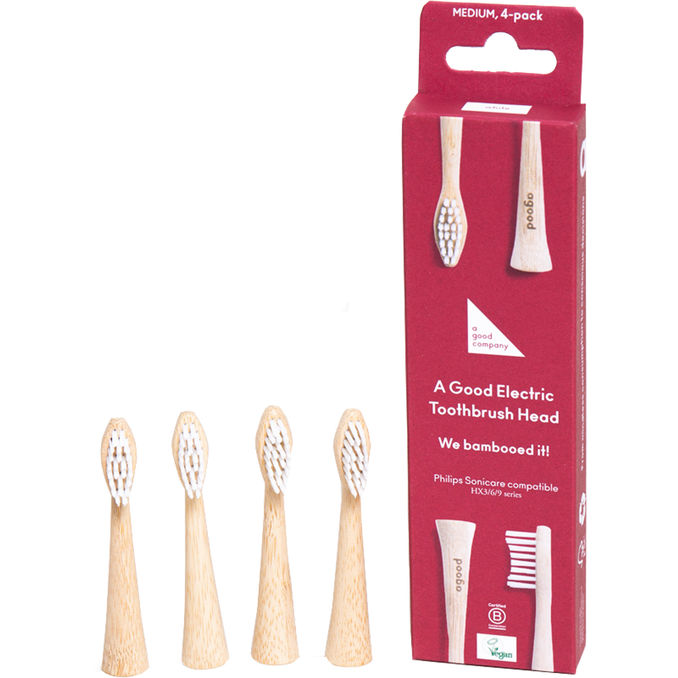 A Good Company Tandborsthuvuden Medium Vit 4-pack