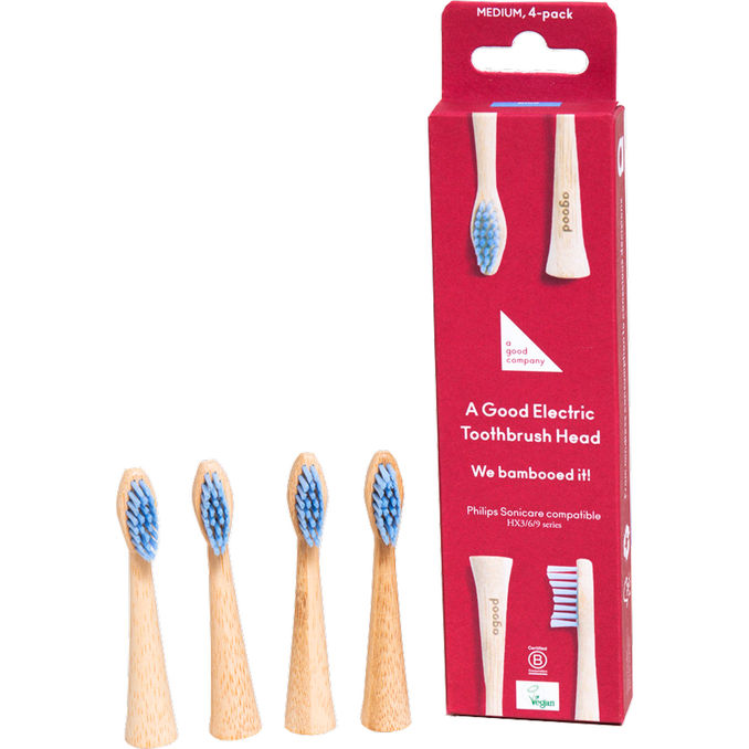 A Good Company Tandborsthuvuden Medium Blå 4-pack