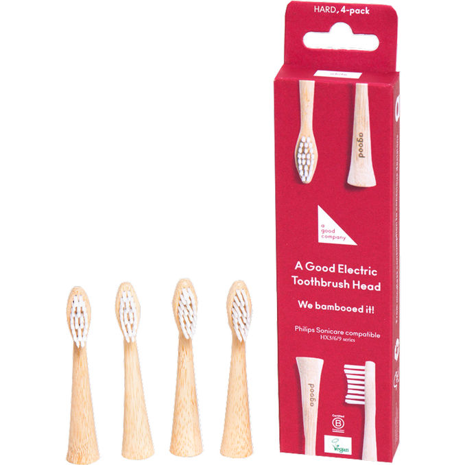 A Good Company Tandborsthuvuden Hård Vit 4-pack
