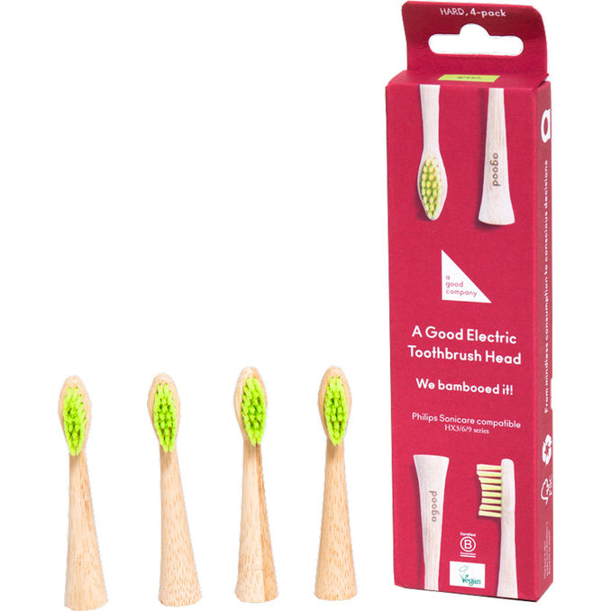 A Good Company Tandborsthuvuden Hårda Grön 4-pack