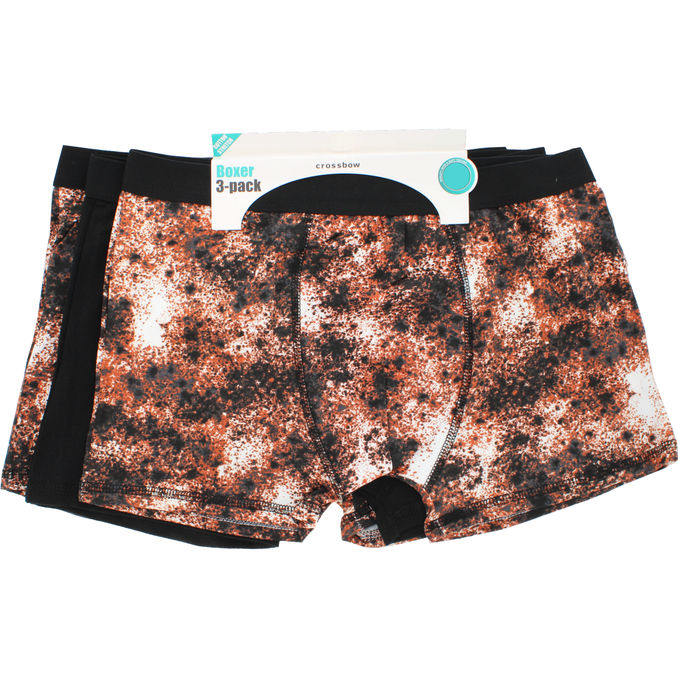 CROSSBOW Boxers Drenge Sort & Ildmønster Mix Str. 146-152 3-pak