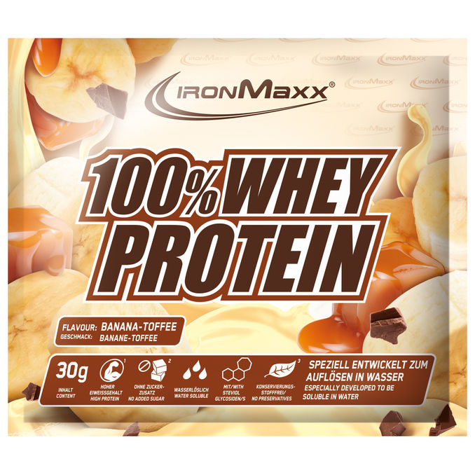 IronMaxx 100% Whey Protein - 30g Sachet - Banana Toffee