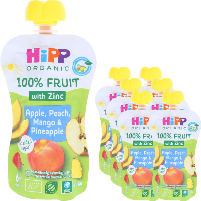 Hipp Hedelmäsose Omena, Persikka, Mango & Ananas 6-pack