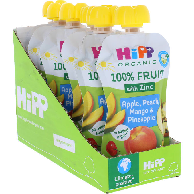 Hipp Frugtsmoothie Æble, Fersken, Mango & Ananas 6-pak