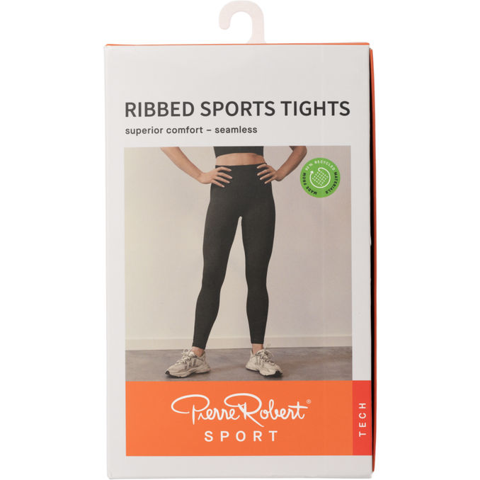 Pierre Robert Ribbed Sports Tights Dame Sort XS-S