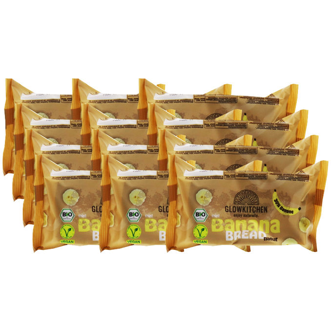 Glowkitchen BIO Mini Bananenbrot Natur, 12er Pack