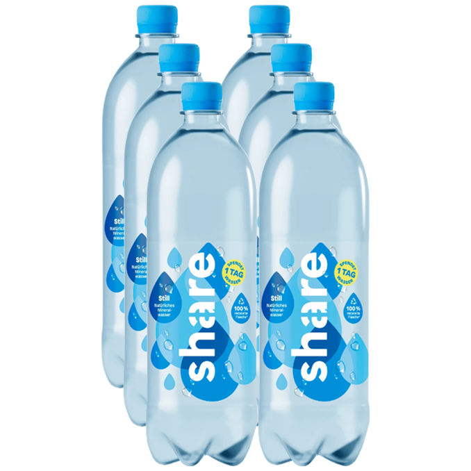 Share Wasser still, 6er Pack (EINWEG) zzgl. Pfand