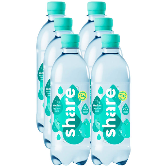 Share Wasser Medium, 6er Pack (EINWEG) zzgl. Pfand