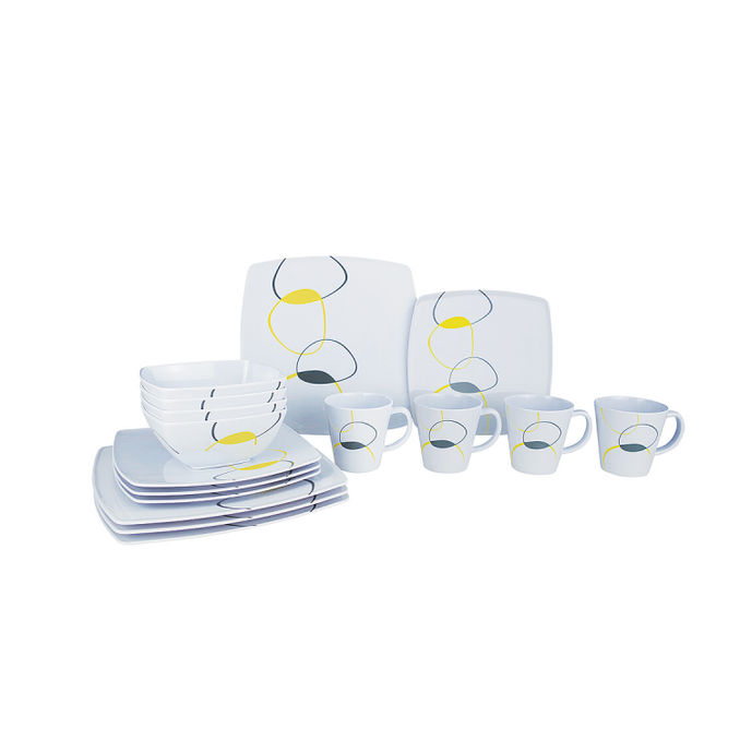 Gimex Tisch Set Quadrato Yellow, 16-teilig