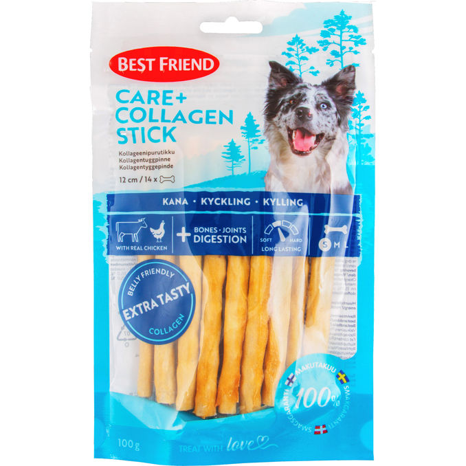 Läs mer om Best Friend 2 x Hund Kollagentuggrulle Kyckling 14-pack