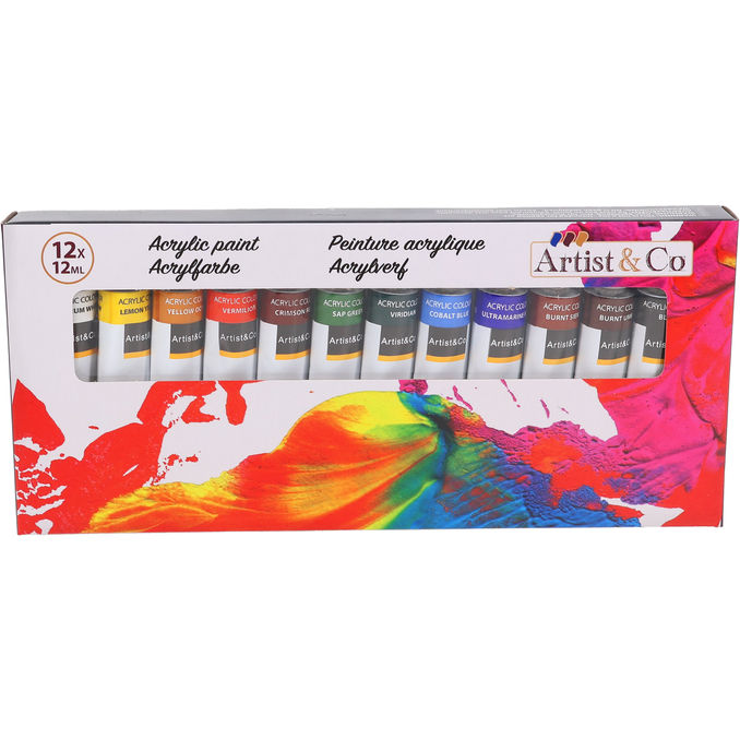 Artist&Co Akrylfärg 12-pack