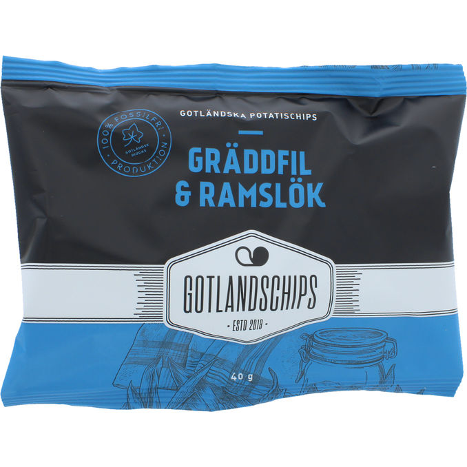 Gotlandschips 3 x Chips Creme Fraiche & Ramsløg 40 g