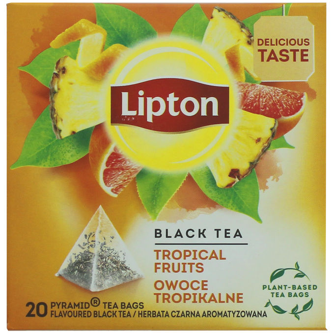 Lipton Schwarztee und Tropical Fruit, 20er Pack