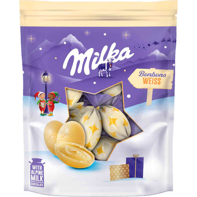 Milka Weihnachtsbonbons Weiß