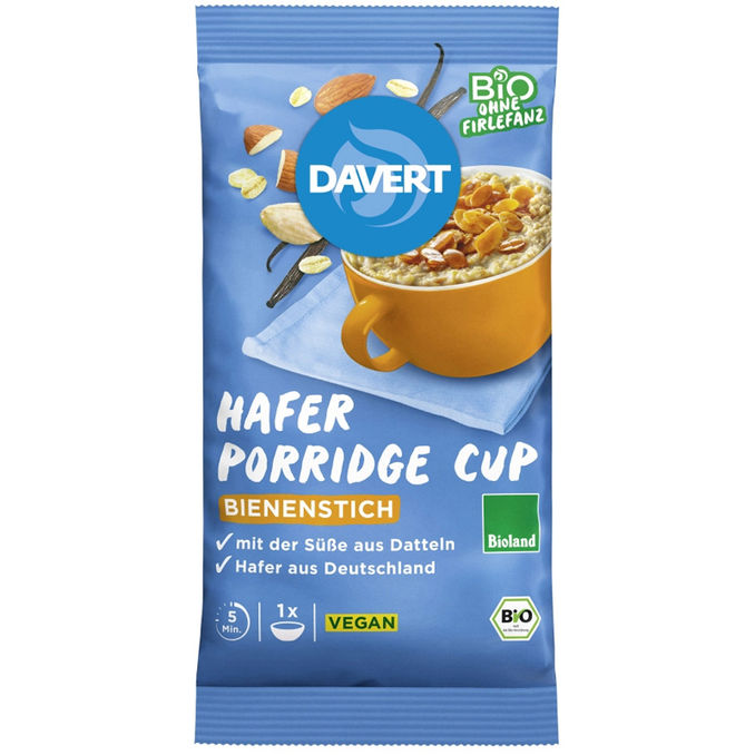 Davert BIO Porridge-Cup Bienenstich Bioland