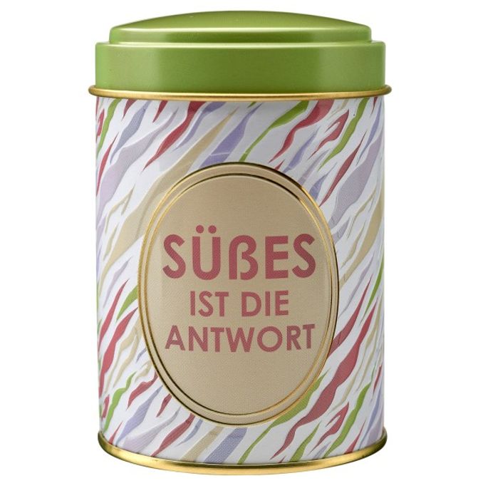 Glück in Dosen Süßes in der Dose "Süßes ist die Antwort"