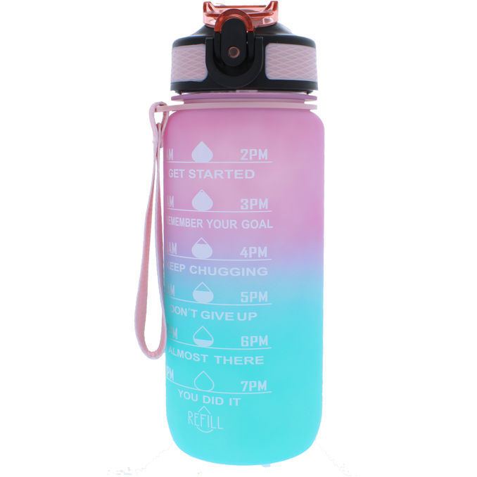 Hollywood Motivational Bottle Motivation Vandflaske Lyserød & Lyseblå