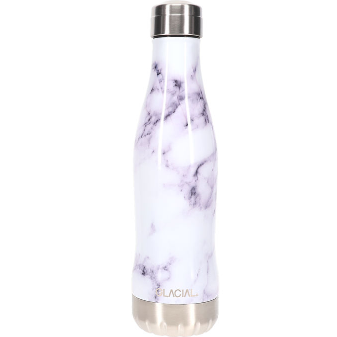 GLACIAL Vattenflaska White Marble 400ml