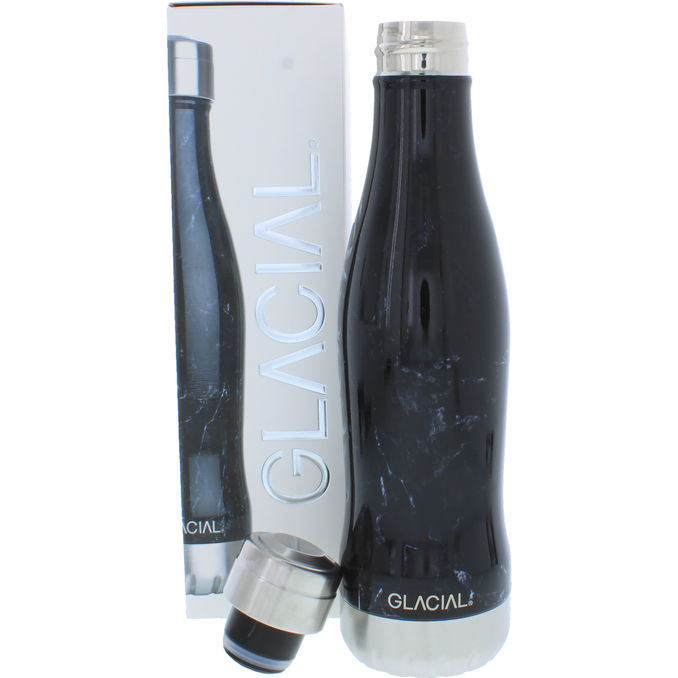 GLACIAL Vattenflaska Black Marble 400ml