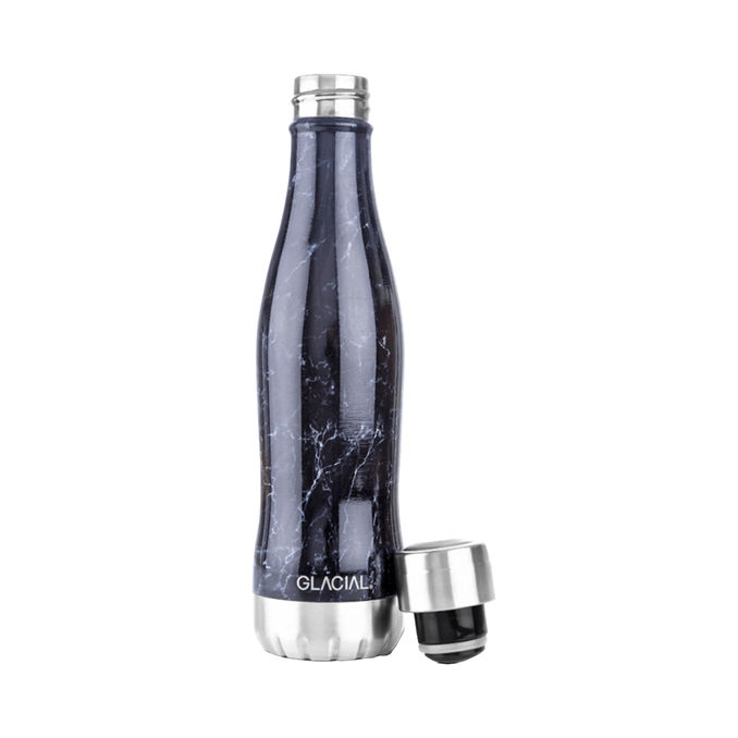 GLACIAL Vandflaske Black Marble 400ml