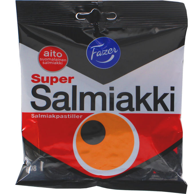 Fazer Super Salmiakki Vingummi m. Lakrids