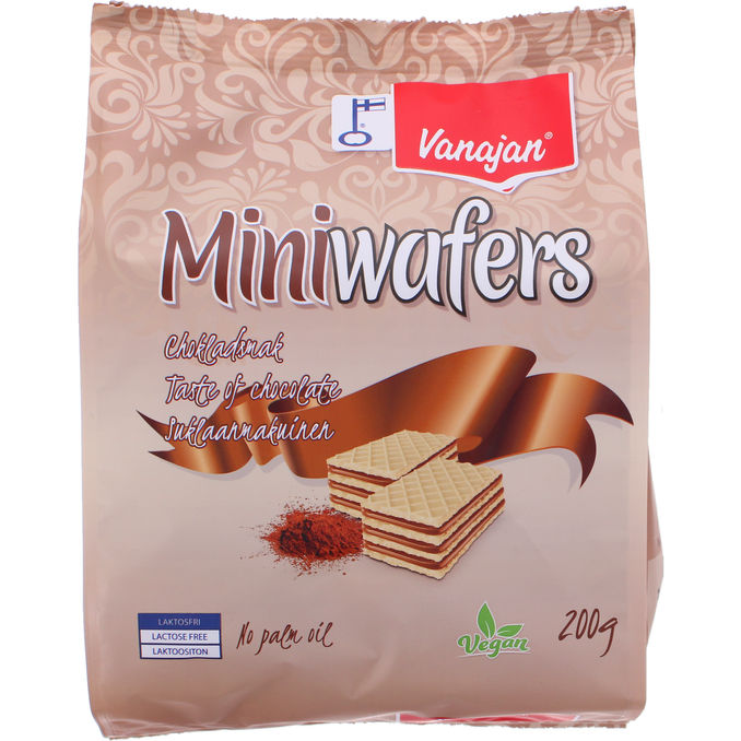 Läs mer om Vanajan 2 x Wafers Mini Choklad