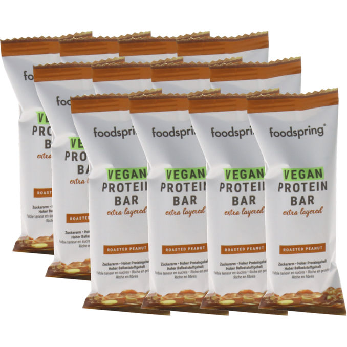 Foodspring Vegan Protein Bar Peanut, 12er Pack