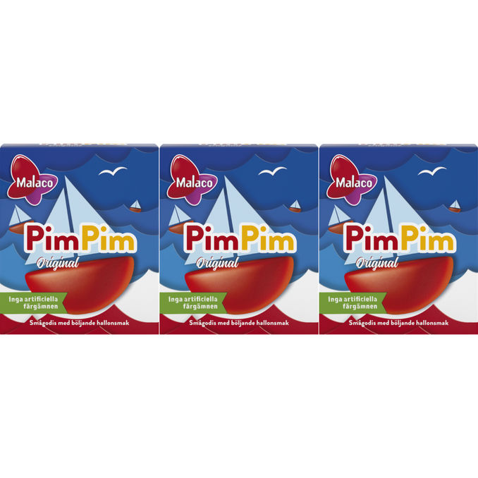 Malaco Makeiset Vadelmavene 3-pack