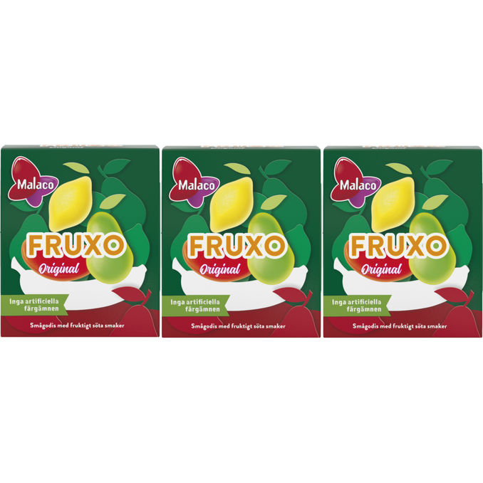 3 x Malaco Fruxo Vingummier 3-pak