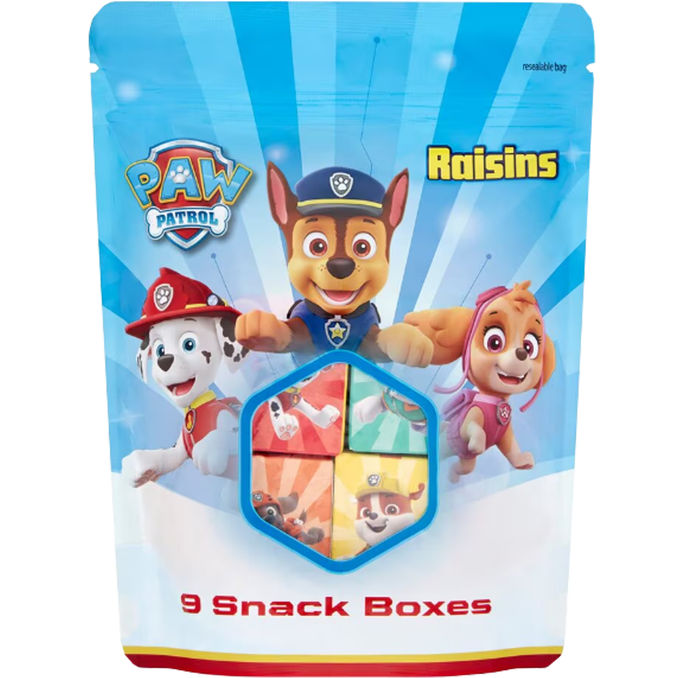 2 x Paw Patrol Rosinen, 9 Snack Boxes