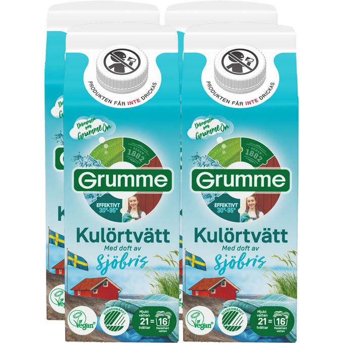 Grumme Flydende Vaskemiddel Kulørt 4-pack 750ml