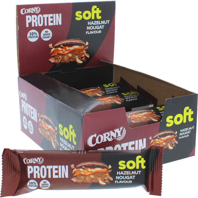 Corny Proteinbar Soft Hasselnød-Nougat 12-pak