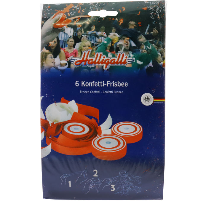 KÖGLER GmbH & Co.KG Konfetti-Frisbee rot/weiß, 6er Pack