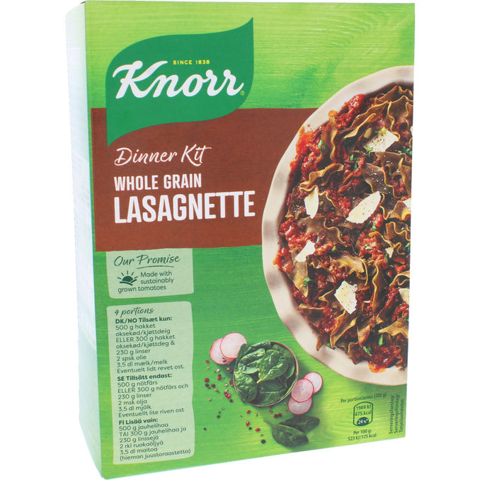 Knorr Lasagnette Ateria-aines Täysjyvä