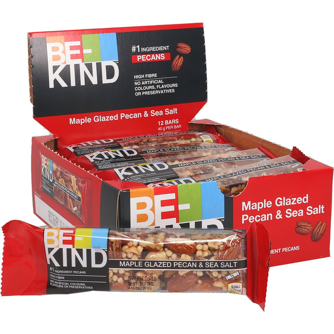 Be-kind Pähkinäpatukka Maple Glazed Pecan & Seasalt 12-pack.