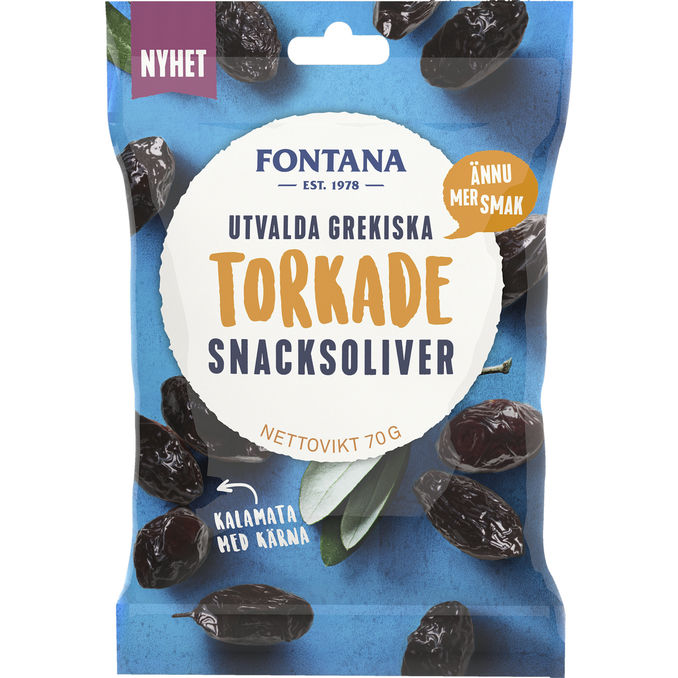 Fontana Snacksoliver Kalamata Torkade