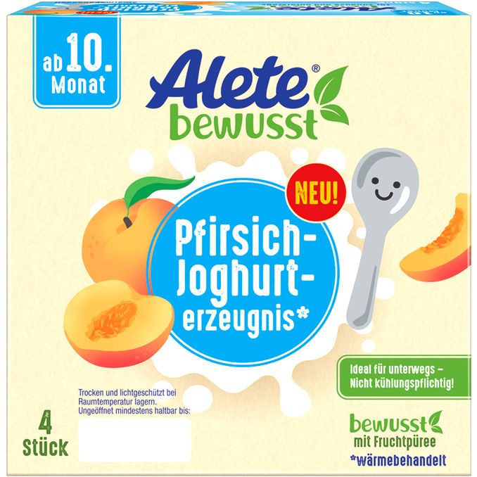 Alete Pfirsich-Joghurterzeugnis, 4 Stück