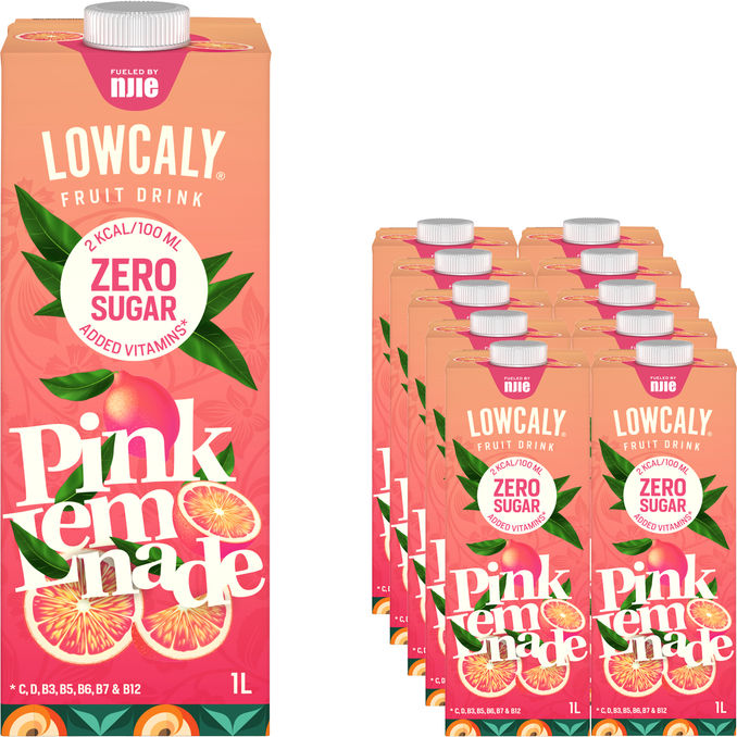 NJIE Lowcaly Frugtdrik Pink Lemonade 10-pak