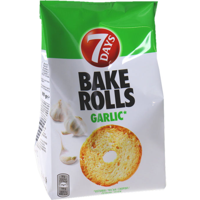 7Days Bake Rolls Garlic 80g