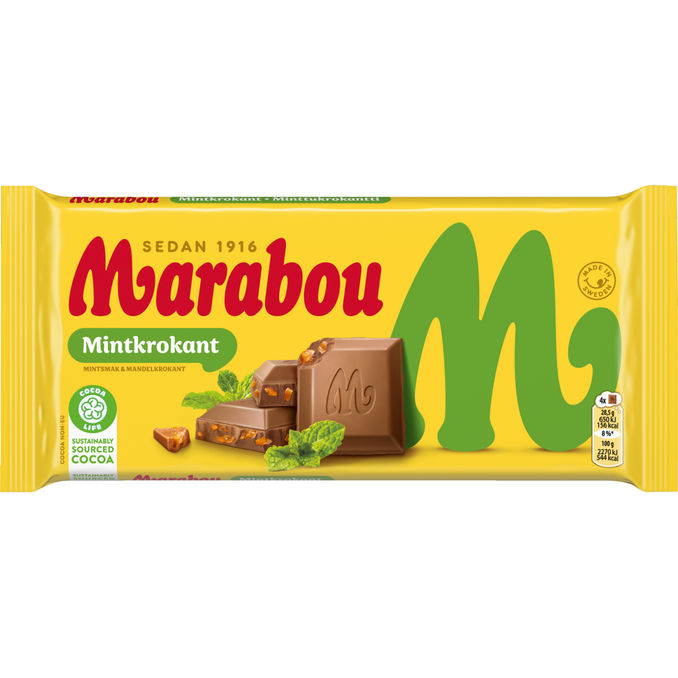 Marabou Mjölkchoklad Mintkrokant