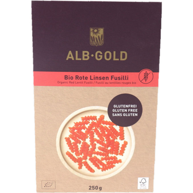 ALB-GOLD BIO Rote Linsen Fusilli