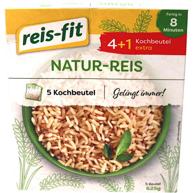 Reis-Fit Natur Reis im Kochbeutel, 5er Pack