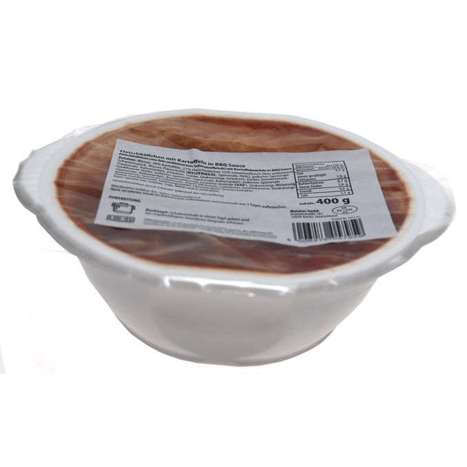 DREISTERN Fleischbällchen in BBQ-Sauce mit Kartoffeln