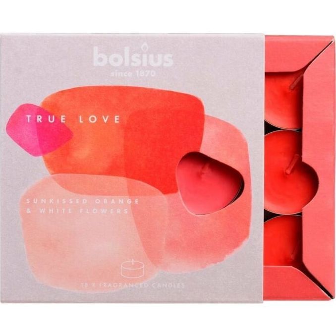 Bolsius Teelichter True Love, 18er Pack