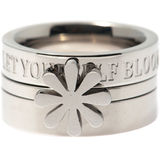 Bud to Rose Ring Triple Flower Silver