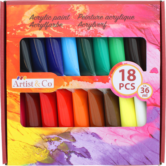 Artist&Co Akryylimaali 18-pack