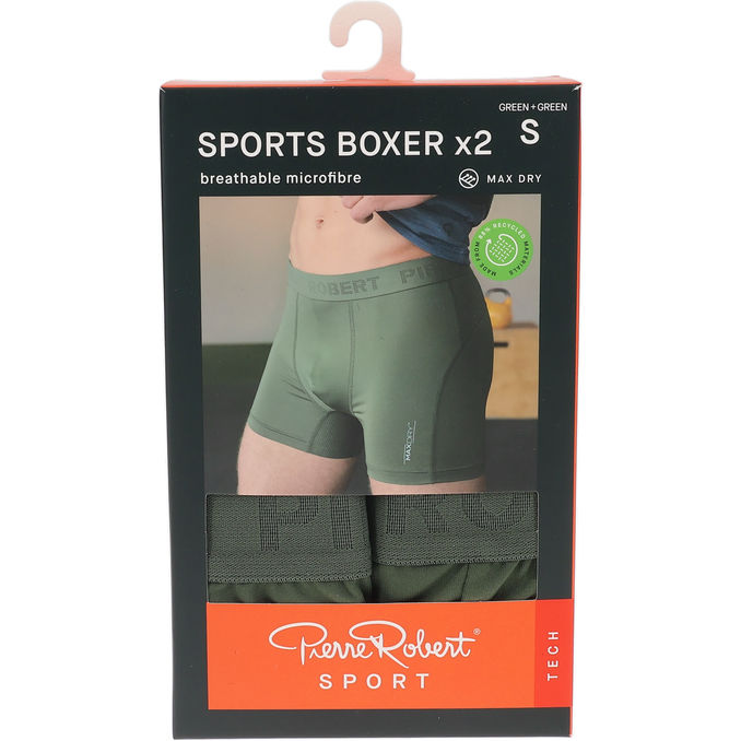 Pierre Robert Sports Boxer Shorts Here Grøn S 2-pak